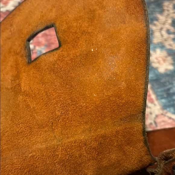 Vintage 70s Hippie Brown Leather Women's Bag - Picture 6 of 12